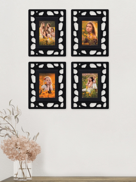 

RANDOM Set Of 4 Black Textured Wall Photo Frames