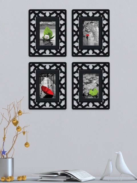 

RANDOM Set Of 4 Black Textured Wall Photo Frames