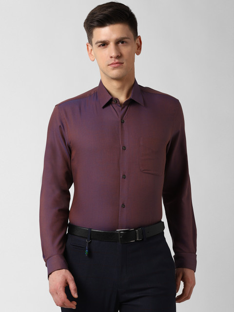 

Peter England Men Purple Solid Dual Toned Formal Shirt