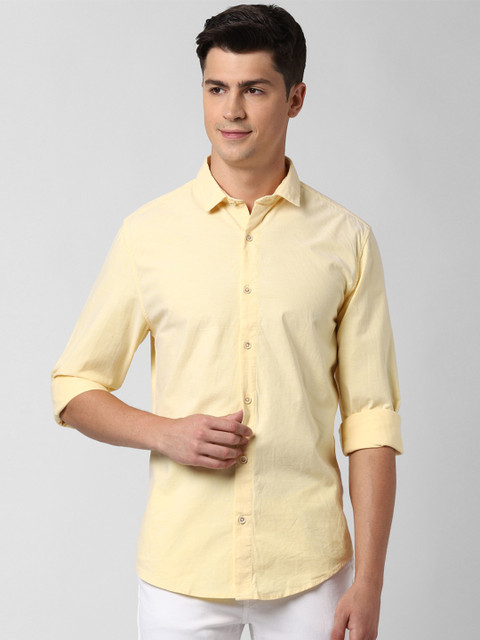

Peter England Men Yellow Slim Fit Solid Cotton Casual Shirt