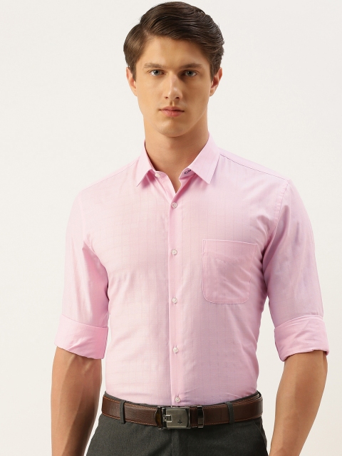 

Peter England Men Pink Regular Fit Self Design Formal Shirt