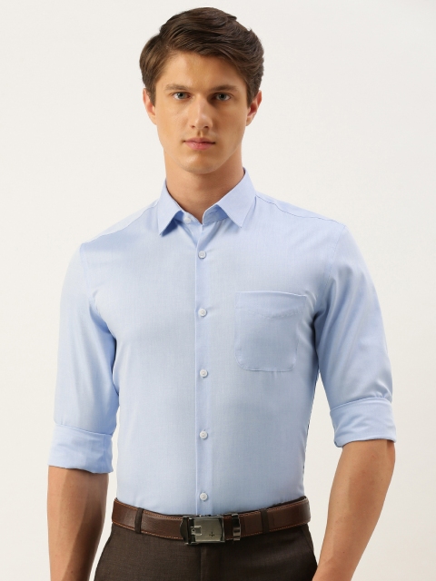

Peter England Men Blue Slim Fit Solid Formal Shirt