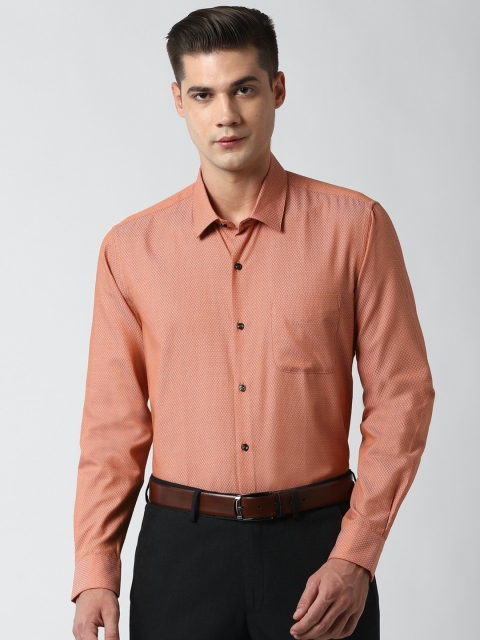 

Peter England Men Peach-Coloured Self Design Formal Shirt