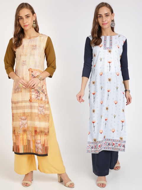 

Florence Women Pack of 2 Multicoloured Printed Kurta with Palazzos, Multi