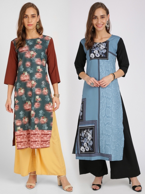 

Florence Women Pack Of 2 Printed Kurta with Palazzos, Multi