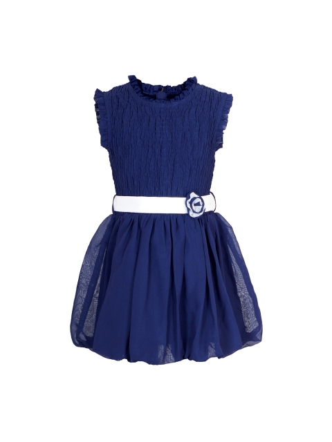 

naughty ninos Girls Navy Fit & Flare Dress, Navy blue