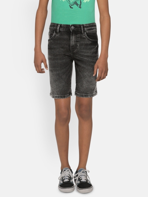 

Indian Terrain Boys Grey Washed Regular Fit Denim Shorts