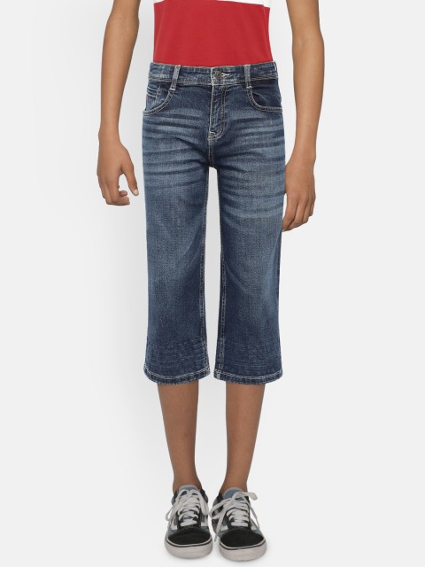 

Indian Terrain Boys Blue Washed Regular Fit Denim Shorts