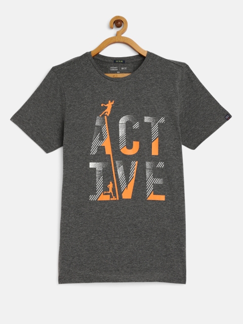 

Indian Terrain Boys Grey Printed Round Neck T-shirt