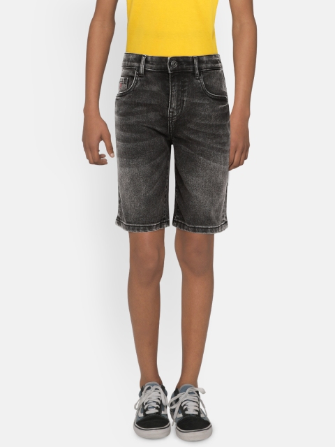 

Indian Terrain Boys Grey Washed Regular Fit Denim Shorts