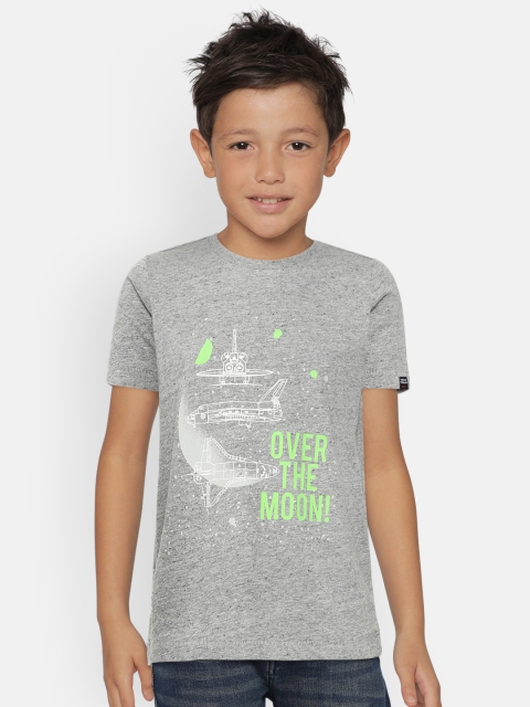 

Indian Terrain Boys Grey Printed Round Neck T-shirt