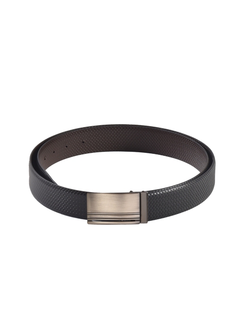 

Second SKIN Men Black & Brown Textured Genuine Leather Reversible Belt