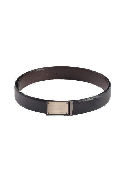 

Second SKIN Men Black & Brown Textured Genuine Leather Reversible Belt