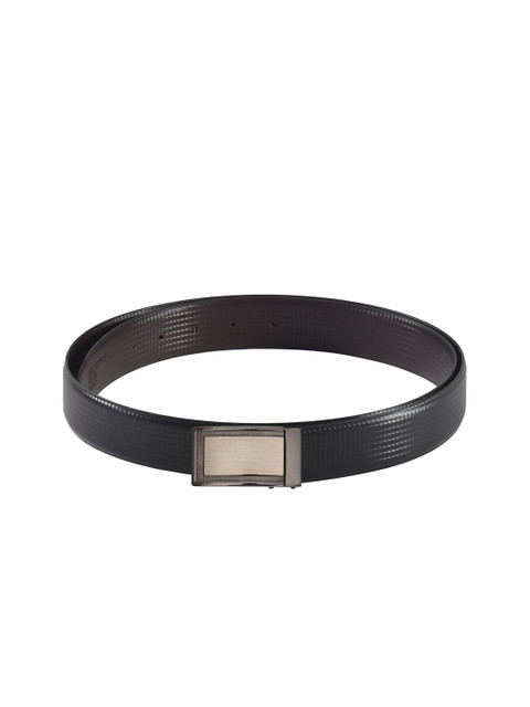 

Second SKIN Men Black & Brown Textured Genuine Leather Reversible Belt