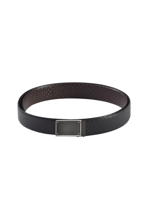 

Second SKIN Men Black & Brown Genuine Leather Textured Reversible Belt