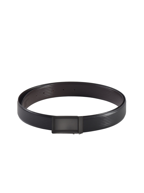 

Second SKIN Men Black & Brown Textured Genuine Leather Reversible Belt