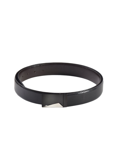 

Second SKIN Men Black & Brown Textured Genuine Leather Reversible Belt