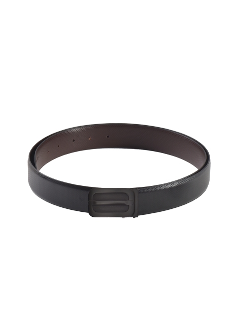 

Second SKIN Men Black & Brown Textured Genuine Leather Reversible Belt