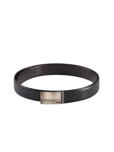 

Second SKIN Men Black & Brown Textured Genuine Leather Reversible Belt
