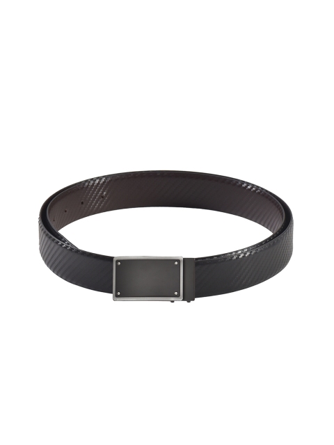

Second SKIN Men Black & Brown Textured Genuine Leather Reversible Belt