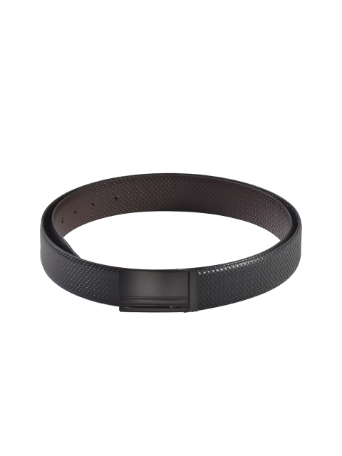 

Second SKIN Men Black & Brown Textured Genuine Leather Reversible Belt