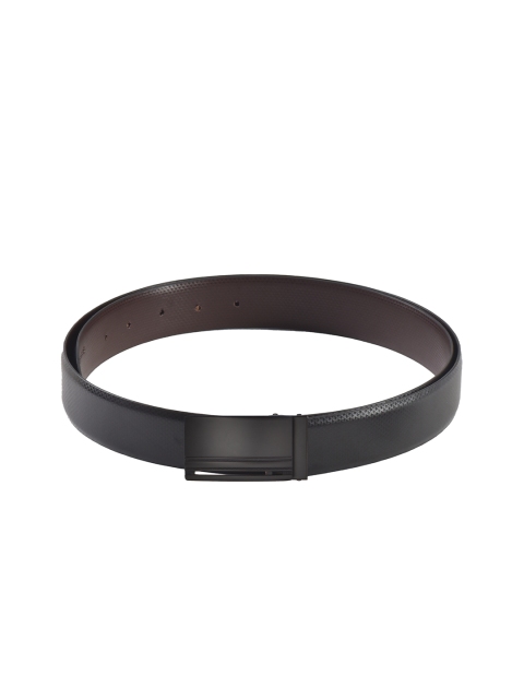 

Second SKIN Men Black & Brown Textured Genuine Leather Reversible Belt