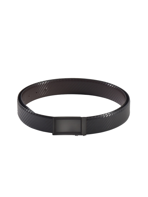 

Second SKIN Men Black & Brown Textured Genuine Leather Reversible Belt
