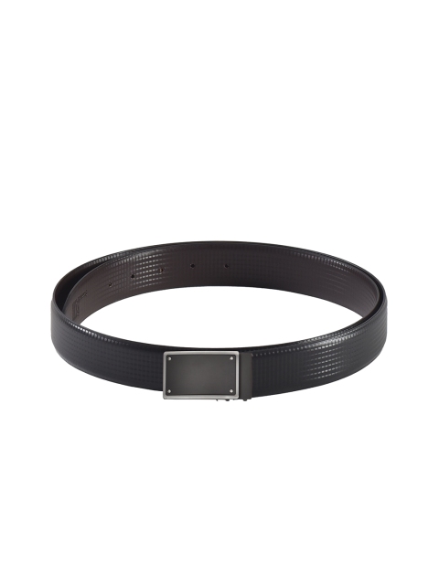 

Second SKIN Men Black & Brown Textured Genuine Leather Reversible Belt