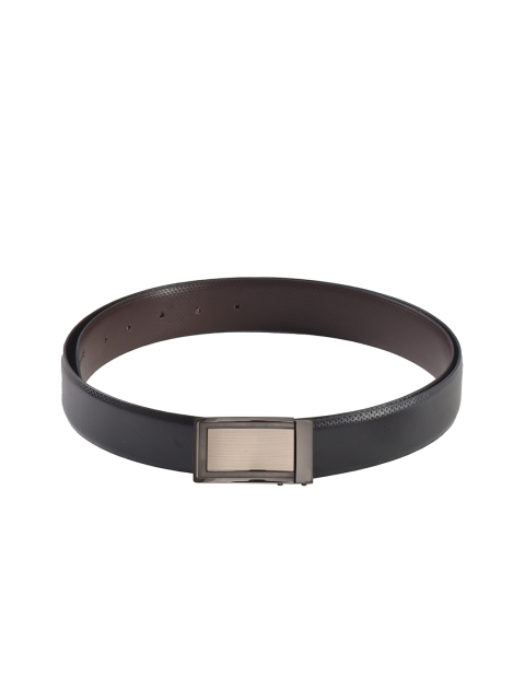 

Second SKIN Men Black & Brown Textured Genuine Leather Reversible Belt