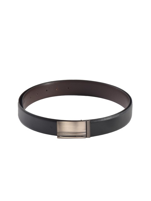 

Second SKIN Men Black & Brown Textured Genuine Leather Reversible Belt