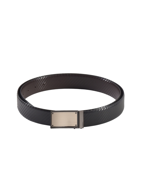 

Second SKIN Men Black & Brown Textured Genuine Leather Reversible Belt