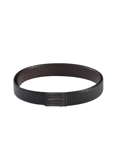 

Second SKIN Men Black & Brown Textured Genuine Leather Reversible Belt