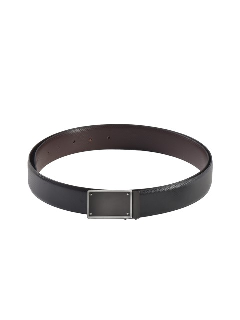 

Second SKIN Men Black & Brown Textured Genuine Leather Reversible Belt