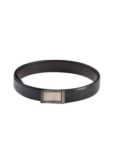 

Second SKIN Men Black & Brown Genuine Leather Textured Reversible Belt