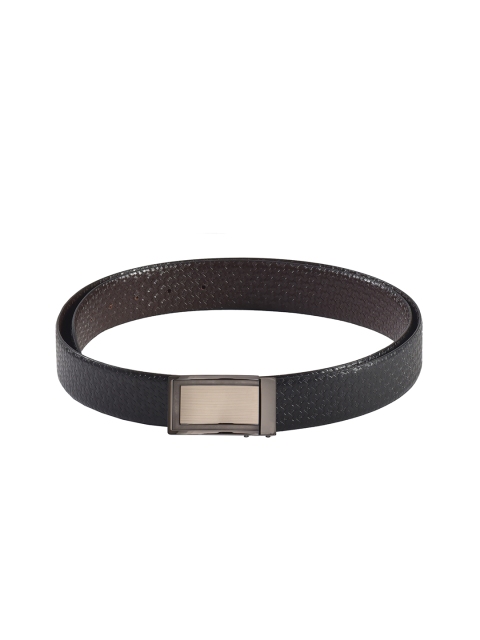 

Second SKIN Men Black & Brown Genuine Leather Textured Reversible Belt