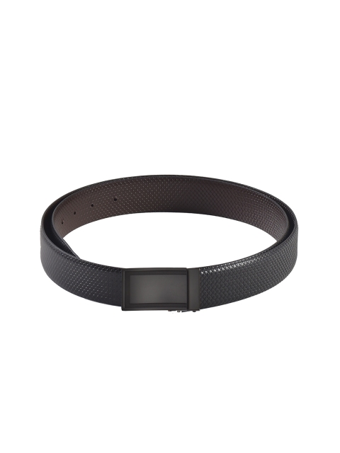 

Second SKIN Men Black & Brown Textured Genuine Leather Reversible Belt