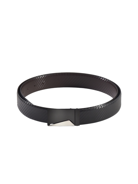 

Second SKIN Men Black & Brown Textured Genuine Leather Reversible Belt