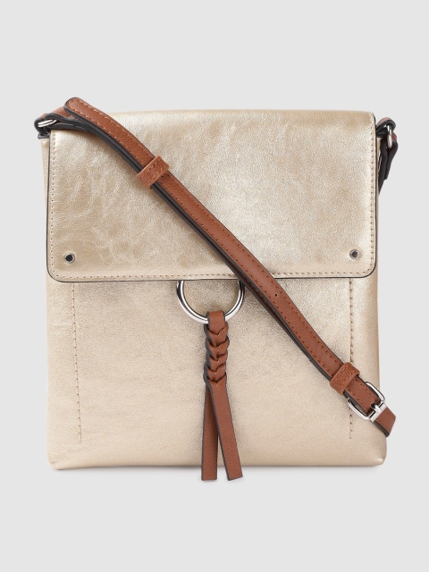 

Marks & Spencer Women Gold-Toned Solid Sling Bag