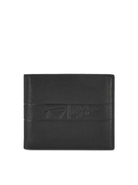 

Tommy Hilfiger Men Black Solid Leather Two Fold Wallet