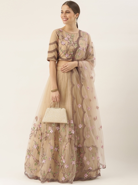 

Soch Beige Net Embroidered Lehenga Choli