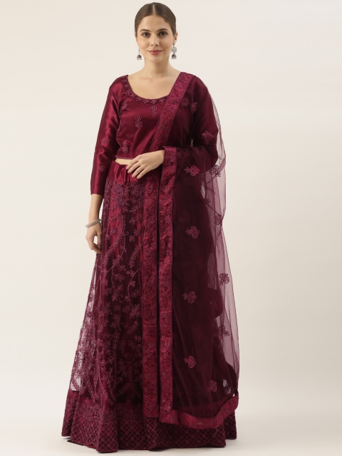 

Soch Maroon Embroidered Thread Work Lehenga Choli