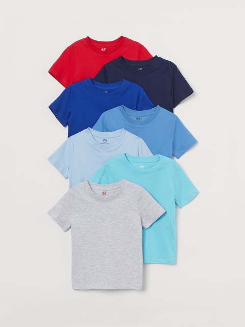 

H&M Boys Multicoloured 7-Pack Cotton T-shirts, Multi