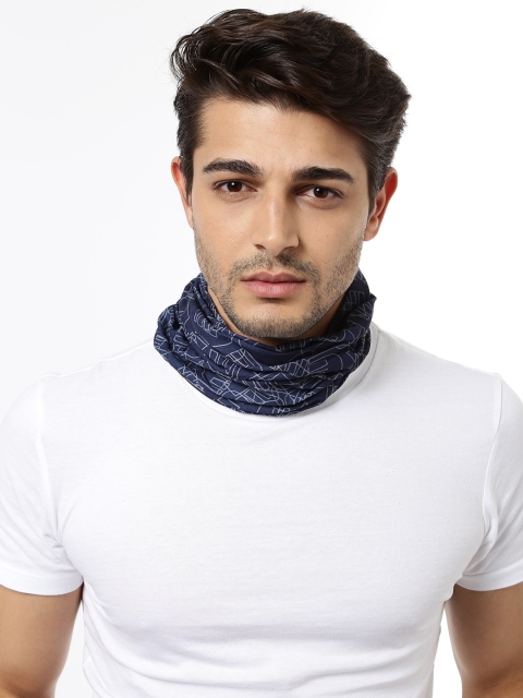 

Ayesha Unknown Unisex Navy Printed Multifunctional Headwear, Navy blue