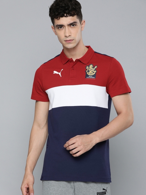 

Puma Men Navy Blue Colourblocked Royal Challengers Bangalore Fanwear Elevated T-shirt