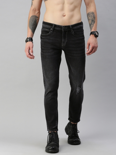 

Roadster Fast and Furious Men Black Tapered Fit Mid-Rise Mildly Distressed Stretchable Jeans