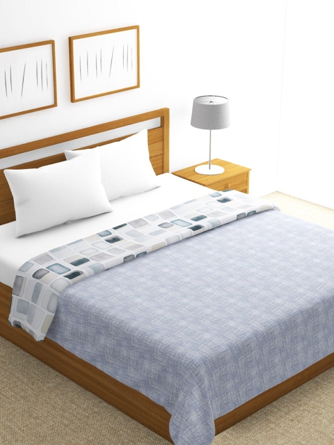 

BIANCA Grey & White Geometric AC Room 300 GSM Double Bed Dohar