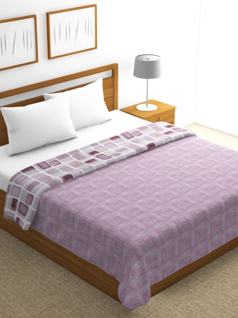 

BIANCA Purple & Off-White Abstract AC Room 300 GSM Double Bed Dohar