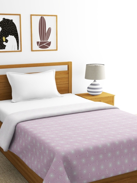 

BIANCA Purple & Off-White Abstract AC Room 300 GSM Single Bed Dohar