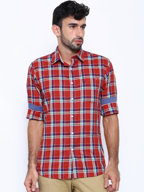 

Allen Solly Red Checked Sport Fit Casual Shirt