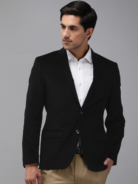 

Park Avenue Men Black Solid Regular Fit Single Breasted Formal Blazer